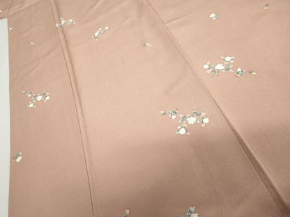 平和屋着物●上質な小紋　友禅　枝花文　正絹　逸品　未使用　AABH7238cs