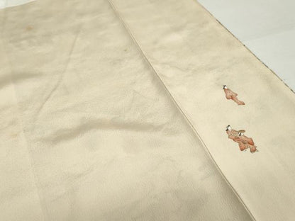 平和屋着物●摺友禅　横塚賢治　訪問着　刺繍　人物風景文　暈し染め　金彩　正絹　逸品　AABH7241cs