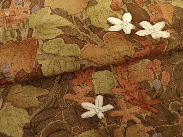 平和屋着物●上質な紬　手描き　枝花文　正絹　逸品　AABH7246cs