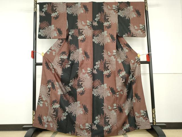 平和屋着物●リョウコキクチ　Ryoko Kikuchi　小紋　菊　洗える着物　AABH7248cs
