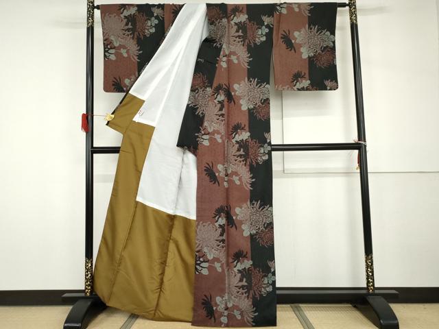 平和屋着物●リョウコキクチ　Ryoko Kikuchi　小紋　菊　洗える着物　AABH7248cs