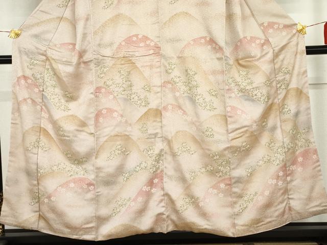 平和屋着物●訪問着　重ね山草花文　暈し染め　金彩　正絹　逸品　AABH7250cs
