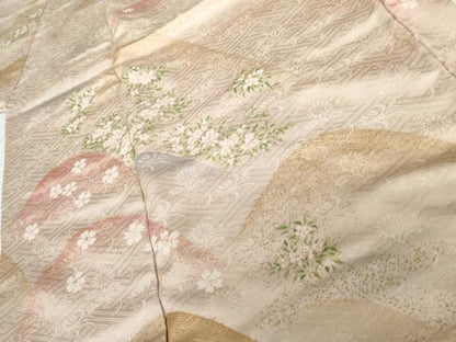 平和屋着物●訪問着　重ね山草花文　暈し染め　金彩　正絹　逸品　AABH7250cs