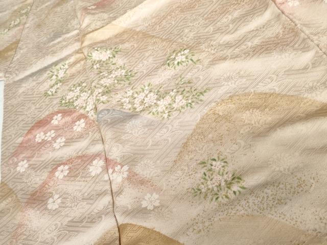 平和屋着物●訪問着　重ね山草花文　暈し染め　金彩　正絹　逸品　AABH7250cs