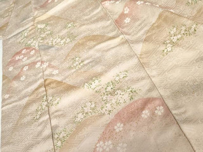 平和屋着物●訪問着　重ね山草花文　暈し染め　金彩　正絹　逸品　AABH7250cs