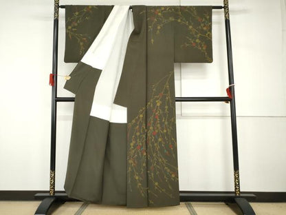平和屋着物●訪問着　枝垂れ花文　正絹　逸品　AABH7256cs