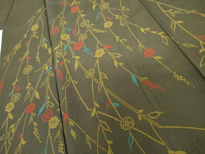 平和屋着物●訪問着　枝垂れ花文　正絹　逸品　AABH7256cs