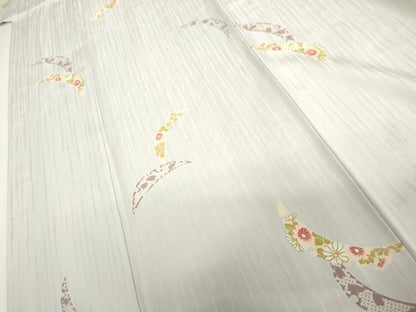 平和屋着物●上質な小紋　雪芝花文　ますいわ屋扱い　正絹　逸品　AABH7258cs