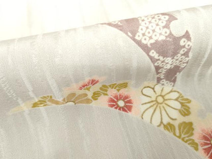 平和屋着物●上質な小紋　雪芝花文　ますいわ屋扱い　正絹　逸品　AABH7258cs