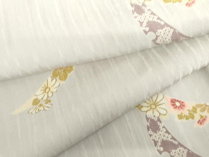 平和屋着物●上質な小紋　雪芝花文　ますいわ屋扱い　正絹　逸品　AABH7258cs