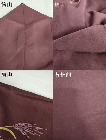 平和屋着物●京の名門　じゅらく謹製　帝王紫　訪問着　刺繍　薄文　金糸　金彩　正絹　逸品　AABH7260cs