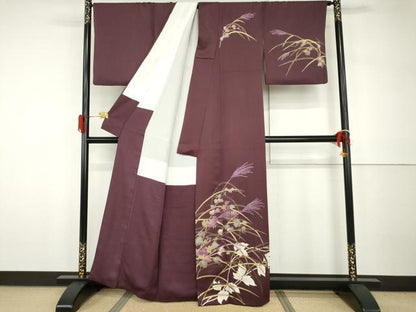 平和屋着物●京の名門　じゅらく謹製　帝王紫　訪問着　刺繍　薄文　金糸　金彩　正絹　逸品　AABH7260cs