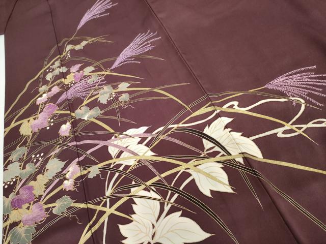 平和屋着物●京の名門　じゅらく謹製　帝王紫　訪問着　刺繍　薄文　金糸　金彩　正絹　逸品　AABH7260cs