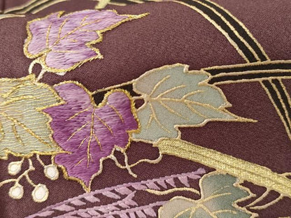 平和屋着物●京の名門　じゅらく謹製　帝王紫　訪問着　刺繍　薄文　金糸　金彩　正絹　逸品　AABH7260cs