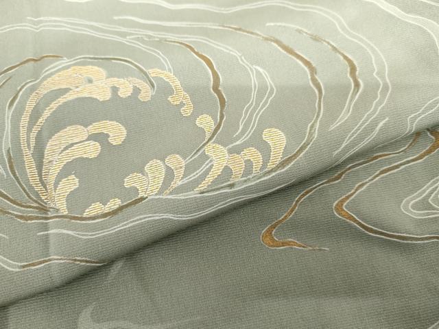平和屋着物●訪問着　竹屋町刺繍　流水文　暈し染め　金糸　金彩　正絹　逸品　AABH7261cs