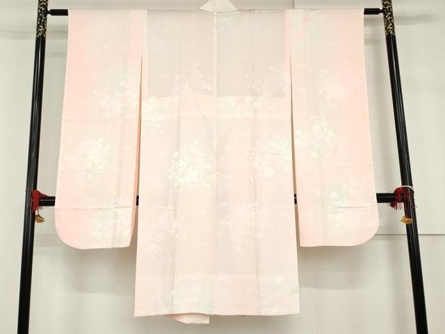 平和屋着物●振袖用長襦袢　貝桶草花地紋　暈し染め　正絹　逸品　未使用　AABH7262cs 平和屋着物○振袖用長襦袢 貝桶草花地紋 暈し染め 正絹 逸品 未使用