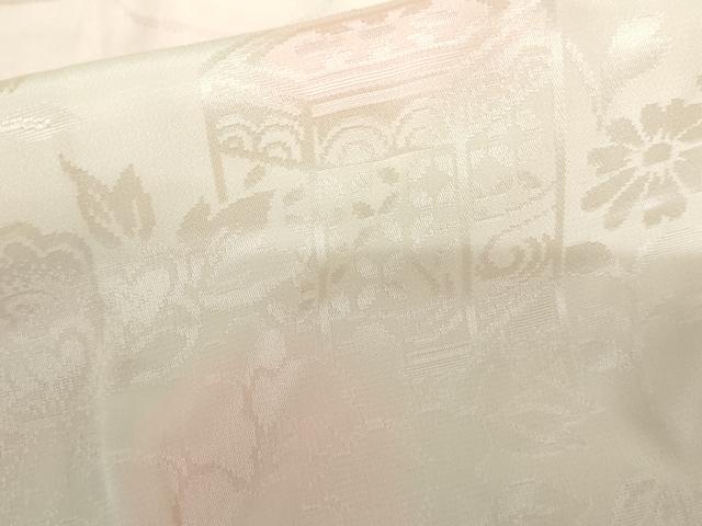 平和屋着物○振袖用長襦袢 貝桶草花地紋 暈し染め 正絹 逸品