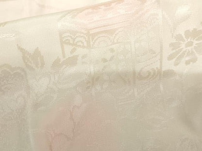 平和屋着物●振袖用長襦袢　貝桶草花地紋　暈し染め　正絹　逸品　未使用　AABH7262cs