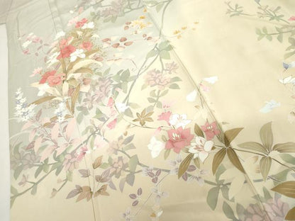 平和屋着物●訪問着　作家物　瑞穂　枝花文　暈し染め　金彩　正絹　逸品　AABH7263cs