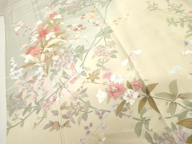 平和屋着物●訪問着　作家物　瑞穂　枝花文　暈し染め　金彩　正絹　逸品　AABH7263cs