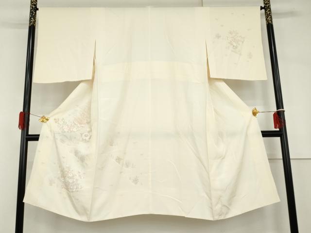 平和屋着物●長襦袢　袷　手描き　風景草花文　さが美扱い　正絹　逸品　AABH7267cs