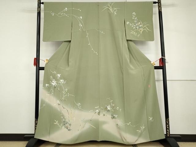 平和屋着物○訪問着 友禅 作家物 伸 枝花文 暈し染め