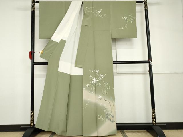平和屋着物○訪問着 友禅 作家物 伸 枝花文 暈し染め