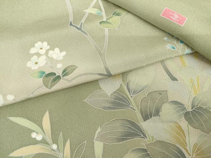 平和屋着物●訪問着　友禅　作家物　伸　枝花文　暈し染め　正絹　逸品　AABH7269cs