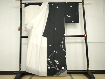平和屋着物●中村玉緒　訪問着　枝梅文　金彩　正絹　逸品　AABH7272cs