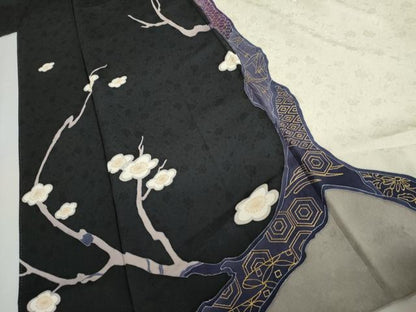 平和屋着物●中村玉緒　訪問着　枝梅文　金彩　正絹　逸品　AABH7272cs