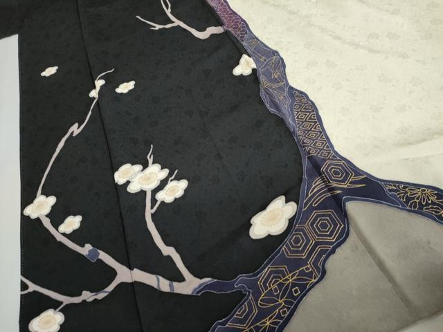 平和屋着物●中村玉緒　訪問着　枝梅文　金彩　正絹　逸品　AABH7272cs