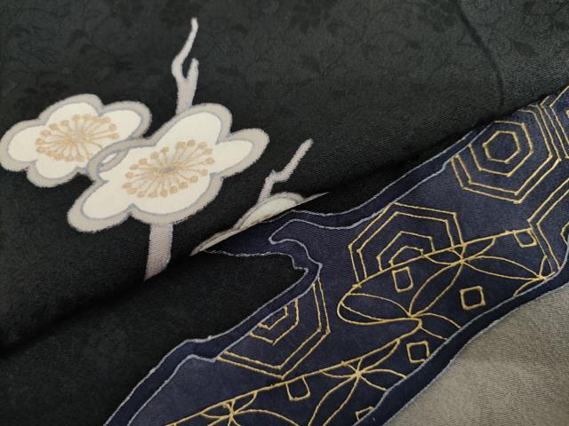 平和屋着物●中村玉緒　訪問着　枝梅文　金彩　正絹　逸品　AABH7272cs