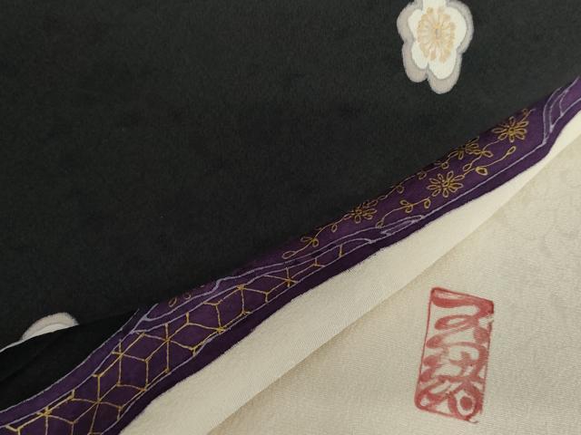 平和屋着物●中村玉緒　訪問着　枝梅文　金彩　正絹　逸品　AABH7272cs