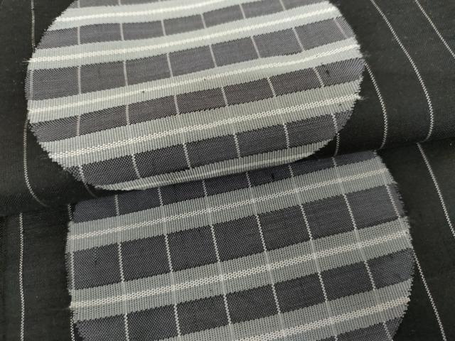平和屋着物●京の名門　じゅらく謹製　訪問着　紬地　漢方草木染　丸文　黒地　正絹　逸品　AABH7273cs