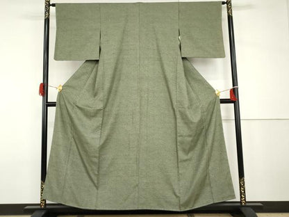 平和屋着物●上質な紬　梶の葉　正絹　逸品　未使用　AABH7277cs