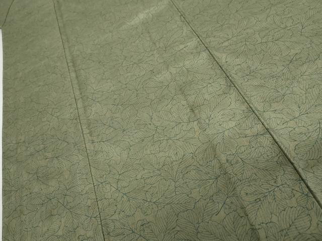 平和屋着物●上質な紬　梶の葉　正絹　逸品　未使用　AABH7277cs