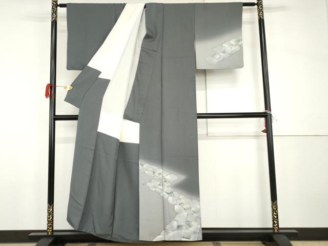 平和屋着物●染色作家　草野一騎　訪問着　石畳文　暈し染め　金彩　正絹　逸品　AABH7278cs 平和屋着物○染色作家 草野一騎 訪問着 石畳文 暈し染め 金彩