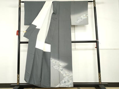 平和屋着物●染色作家　草野一騎　訪問着　石畳文　暈し染め　金彩　正絹　逸品　AABH7278cs