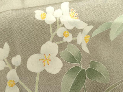 平和屋着物●京加賀糸目友禅作家　山崎巌　訪問着　枝花文　暈し染め　正絹　逸品　AABH7280cs