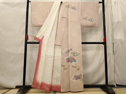 平和屋着物■訪問着 刺繍 地紙花文 暈し染め 正絹 逸品 AABH7282st