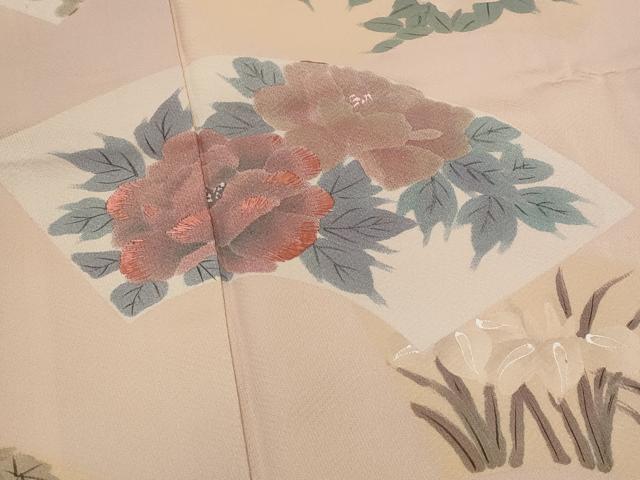 平和屋着物■訪問着 刺繍 地紙花文 暈し染め 正絹 逸品 AABH7282st