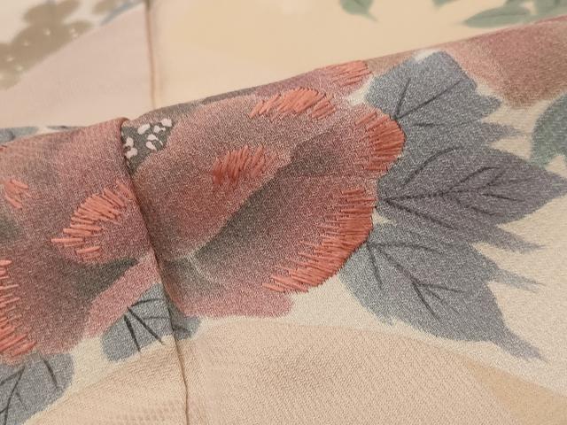 平和屋着物■訪問着 刺繍 地紙花文 暈し染め 正絹 逸品 AABH7282st