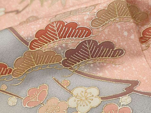 平和屋着物■訪問着 松竹梅 金銀彩 正絹 逸品 AABH7289st