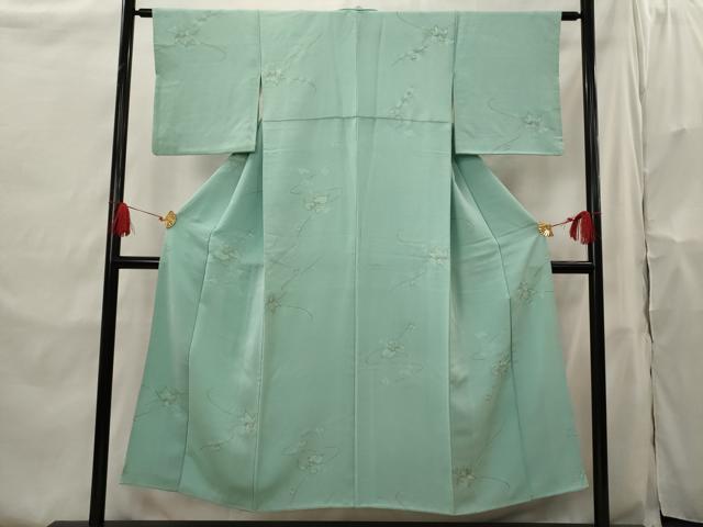 平和屋着物▽上質な小紋 単衣 ろうけつ染め 枝花文 正絹 逸品 平和屋2