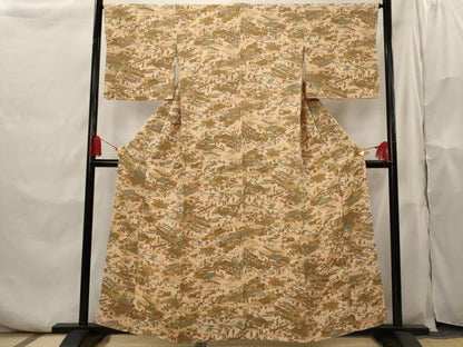 平和屋着物■上質な小紋 人物風景文 正絹 逸品 AABH7292st