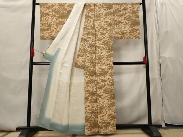 平和屋着物■上質な小紋 人物風景文 正絹 逸品 AABH7292st