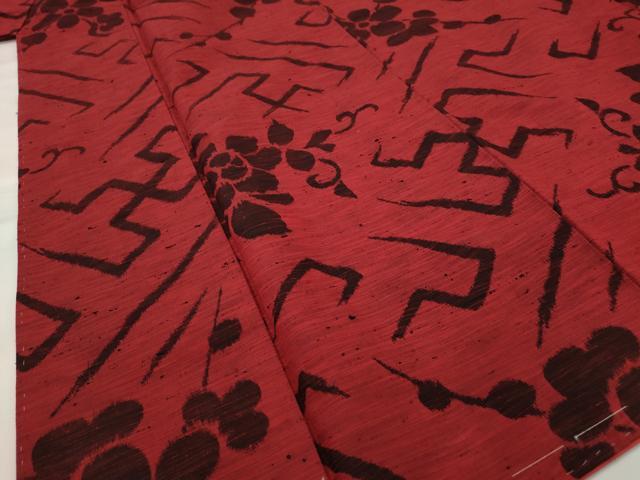 平和屋着物■上質な紬 草花文 正絹 逸品 AABH7301st