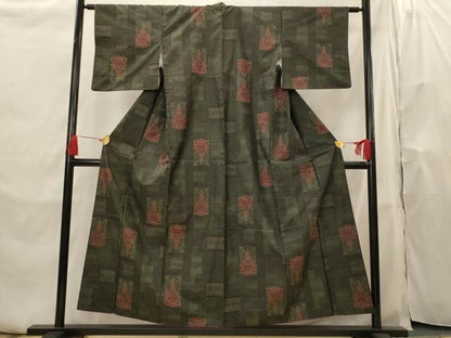 平和屋着物■本場大島紬　7マルキ　飾花文　正絹　逸品　AABH7309st