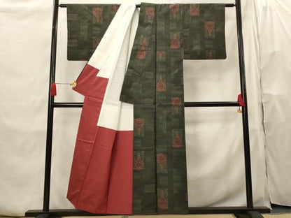 平和屋着物■本場大島紬　7マルキ　飾花文　正絹　逸品　AABH7309st