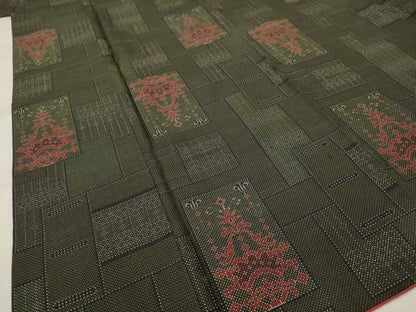 平和屋着物■本場大島紬　7マルキ　飾花文　正絹　逸品　AABH7309st
